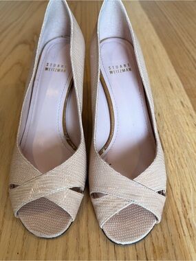 Stuart Weitzman Blush/Nude Peep-Toe Heels -7.5